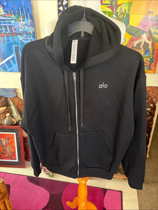 ALO Yoga Tops - ALO Yoga woman’s Black Full-Zip Hoodie Sweatshirt